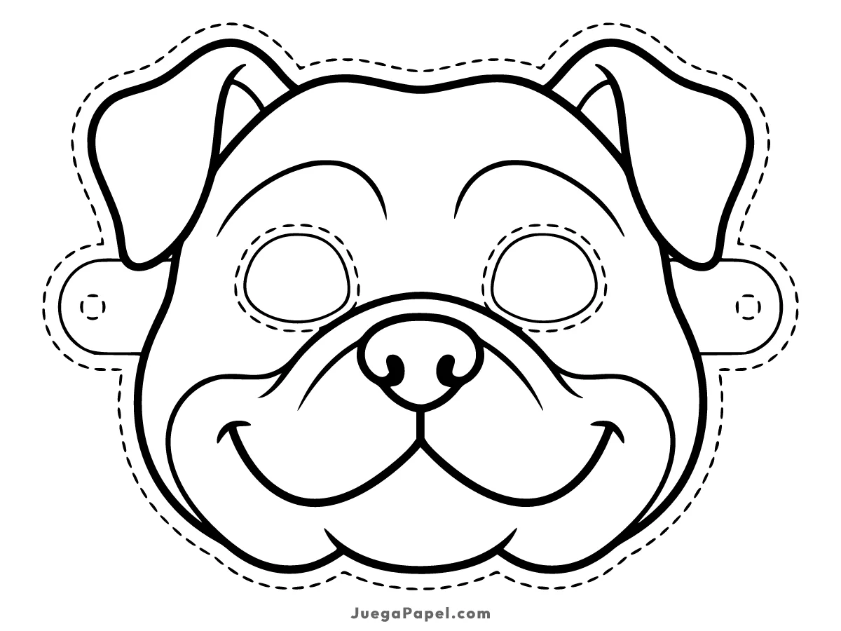 Careta recortable para imprimir, pintar y recortar de Bulldog