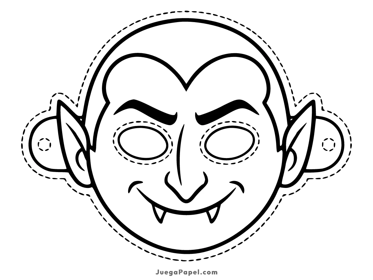 Careta recortable para imprimir, pintar y recortar de Conde Drácula Hotel Transilvania