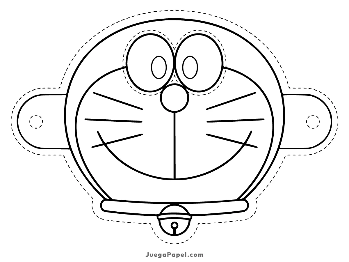 Careta recortable para imprimir, pintar y recortar de Doraemon