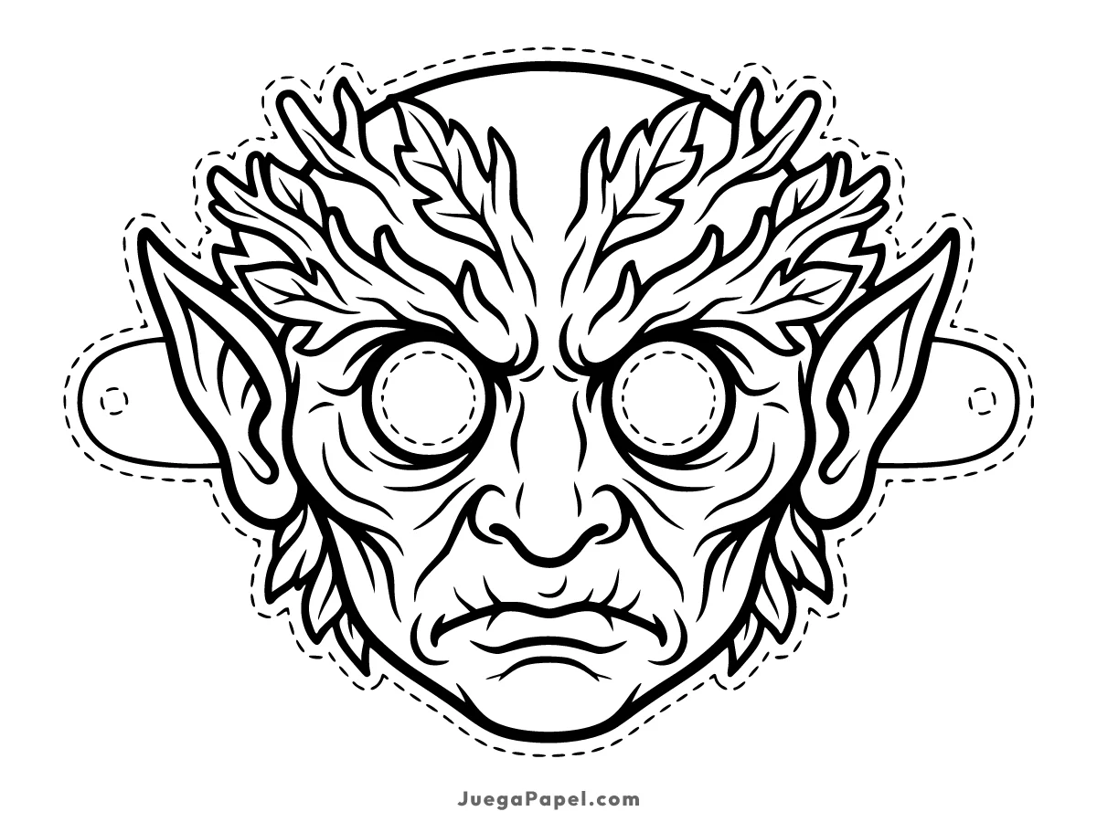 Careta recortable para imprimir, pintar y recortar de Duende Malhumorado