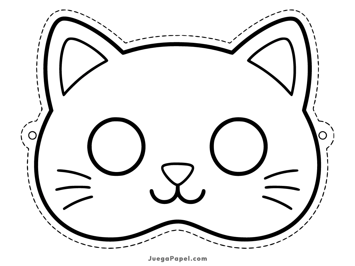 Careta recortable para imprimir, pintar y recortar de Gato