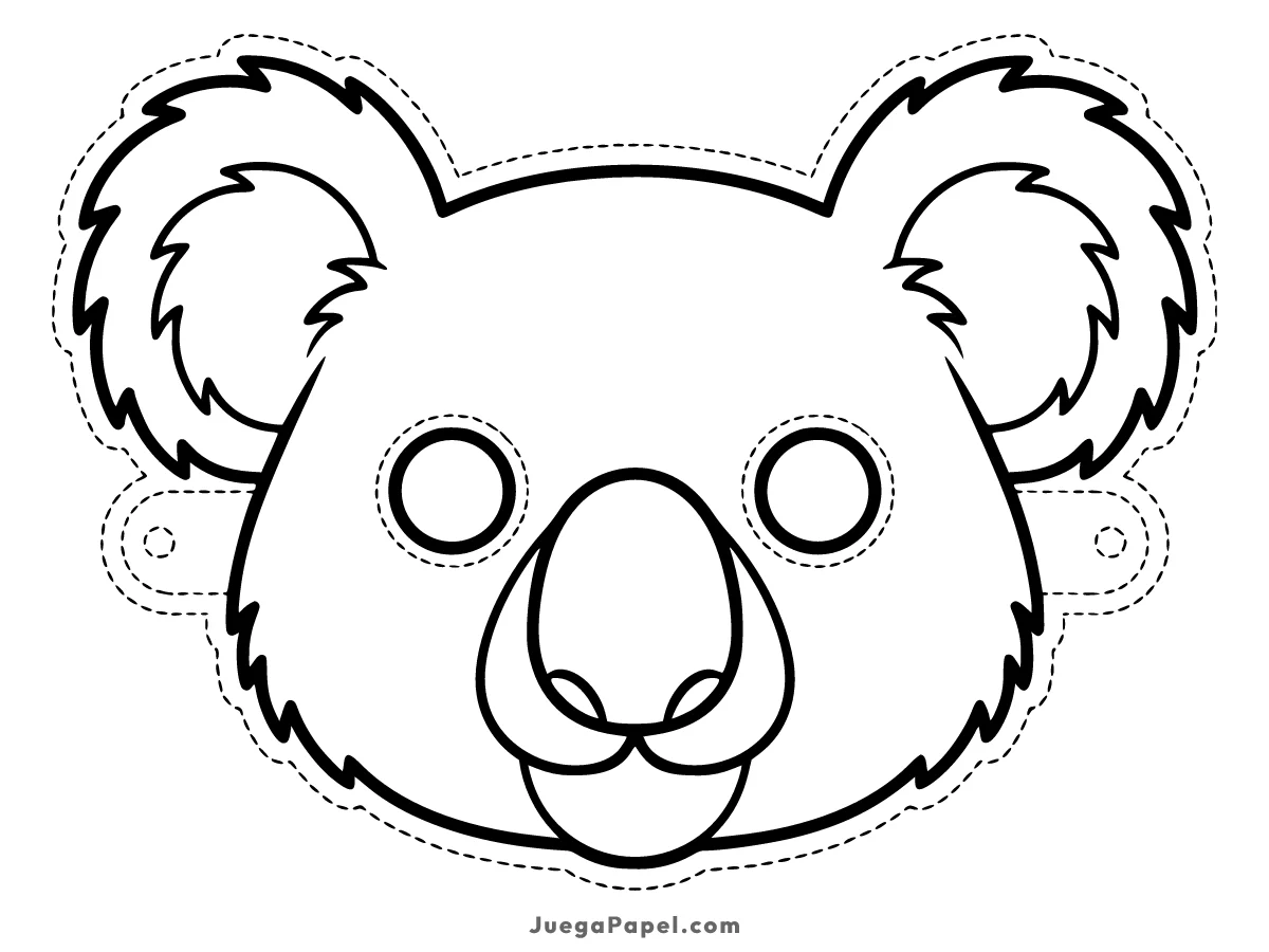 Careta recortable para imprimir, pintar y recortar de Koala
