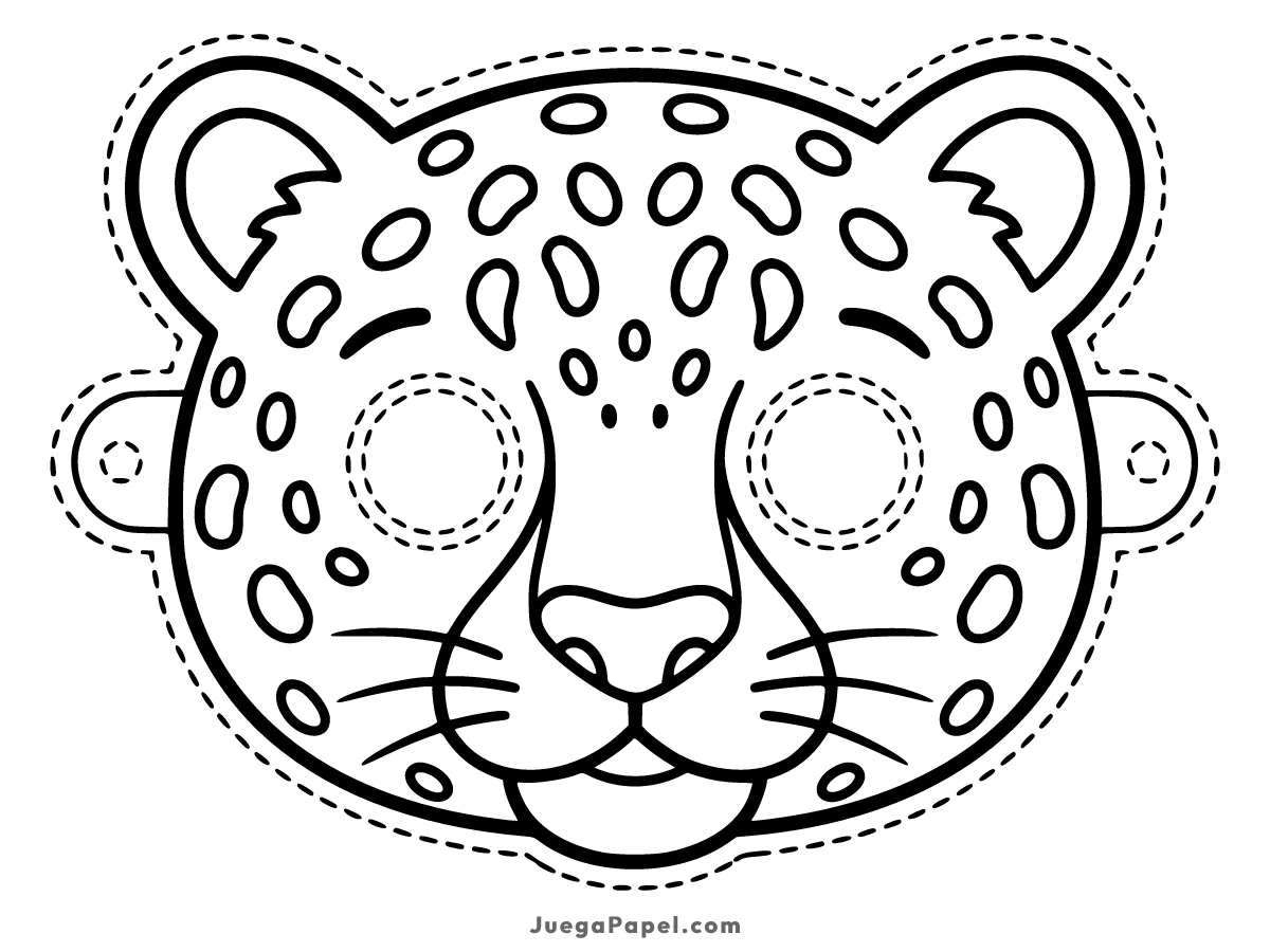 Careta recortable para imprimir, pintar y recortar de Leopardo