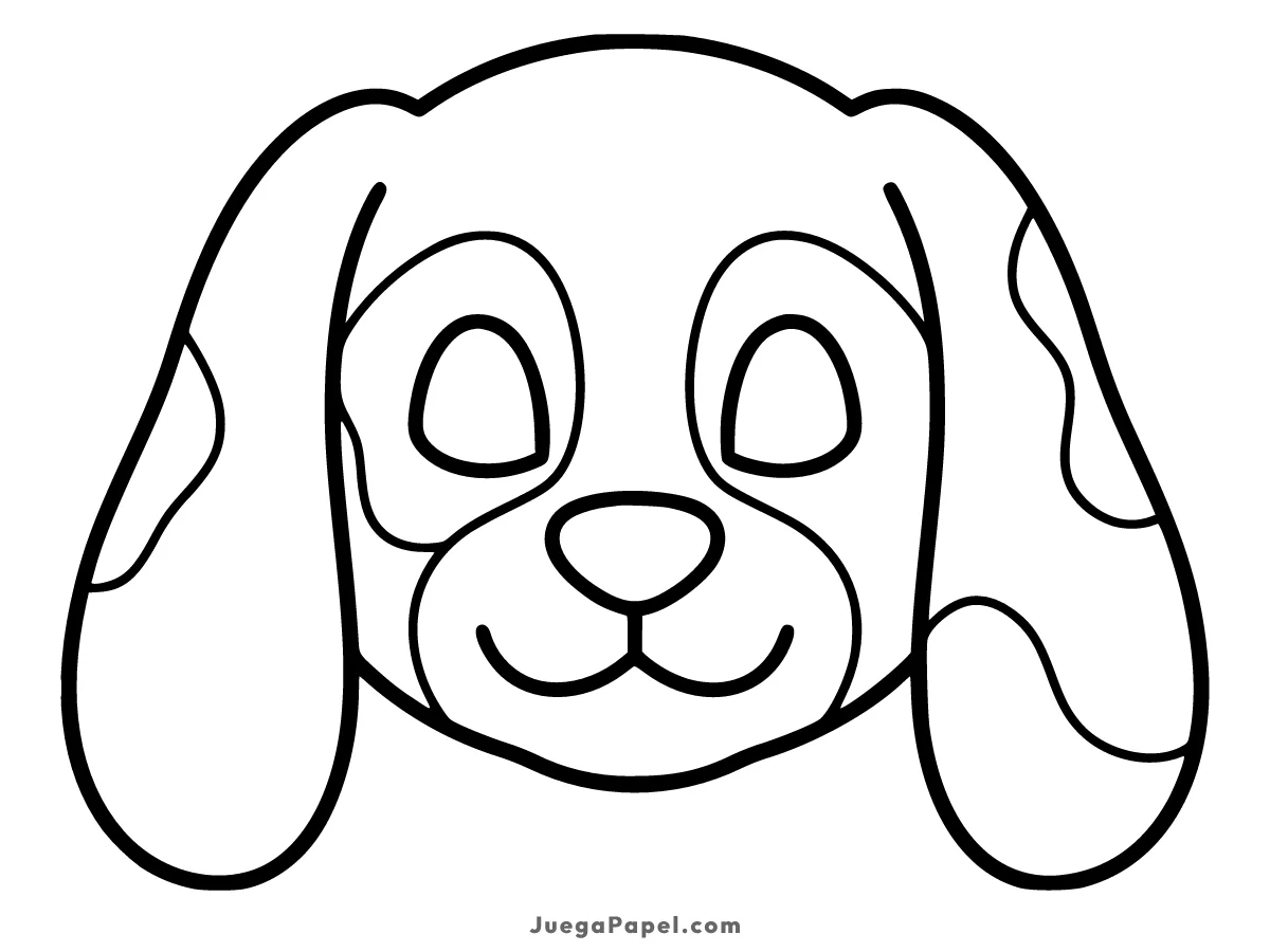 Careta recortable para imprimir, pintar y recortar de Perro