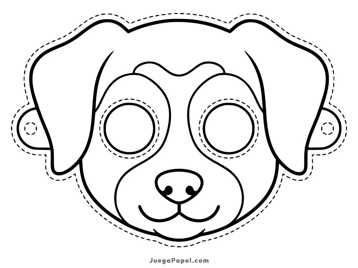 Careta recortable para imprimir, pintar y recortar de Perro