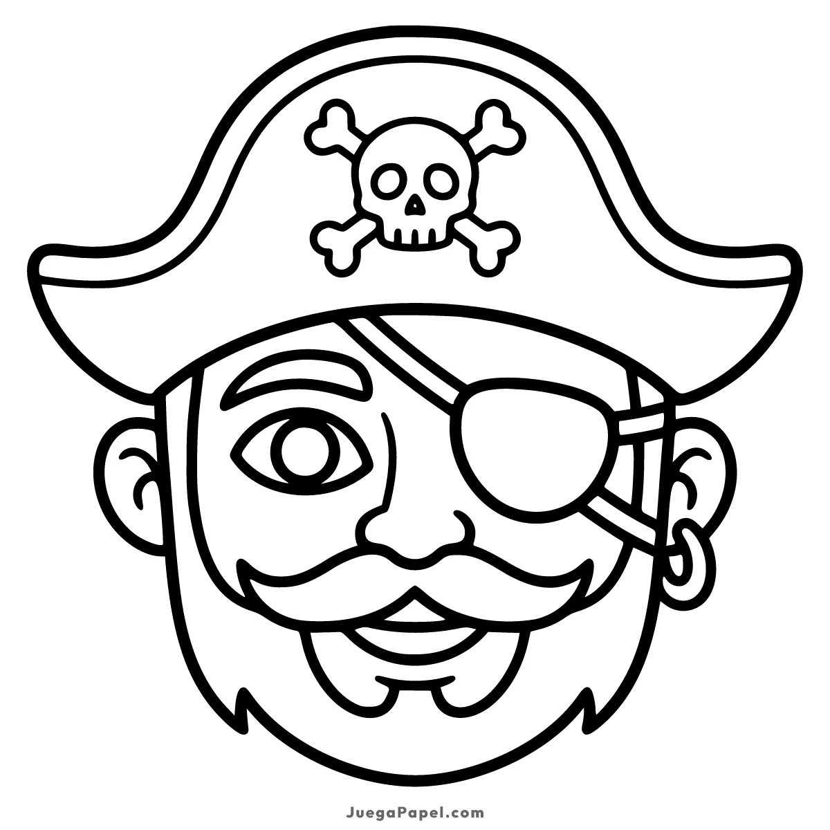 Careta recortable para imprimir, pintar y recortar de Pirata