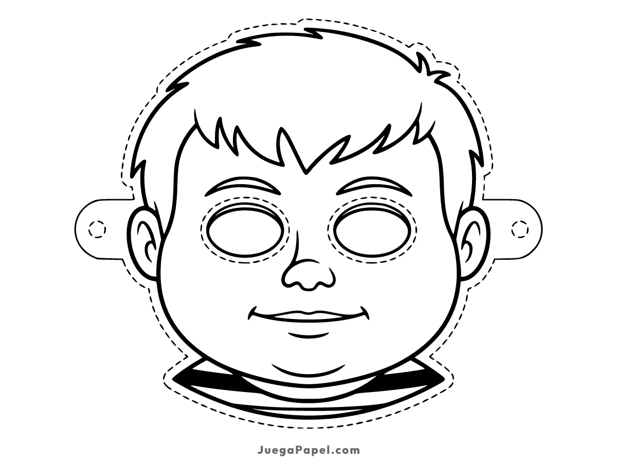Careta recortable para imprimir, pintar y recortar de Pugsley Addams
