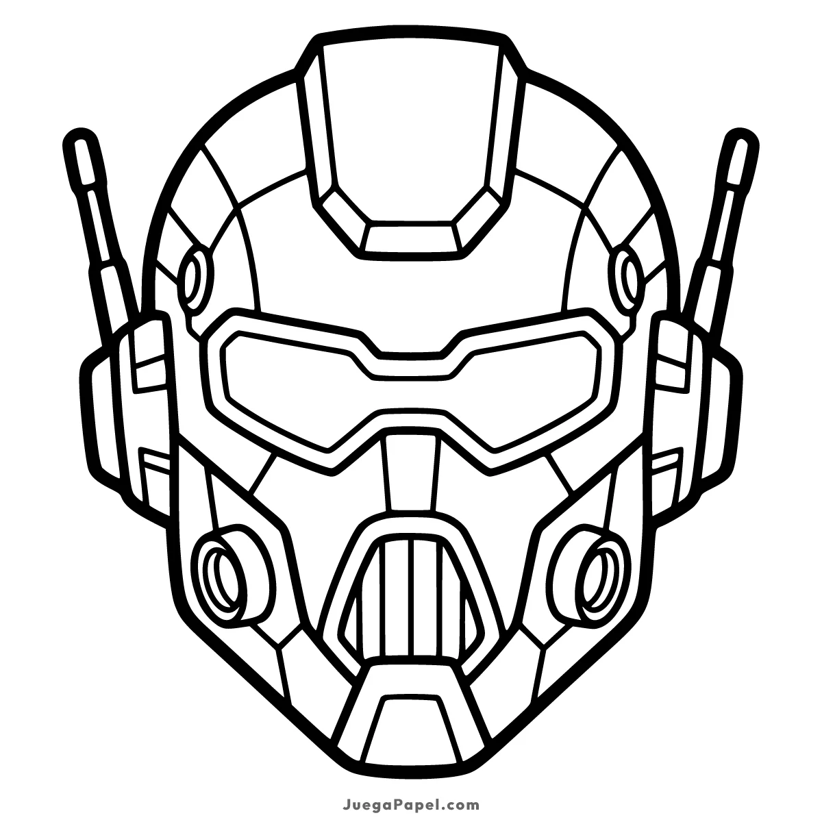 Careta recortable para imprimir, pintar y recortar de Robot Futurista