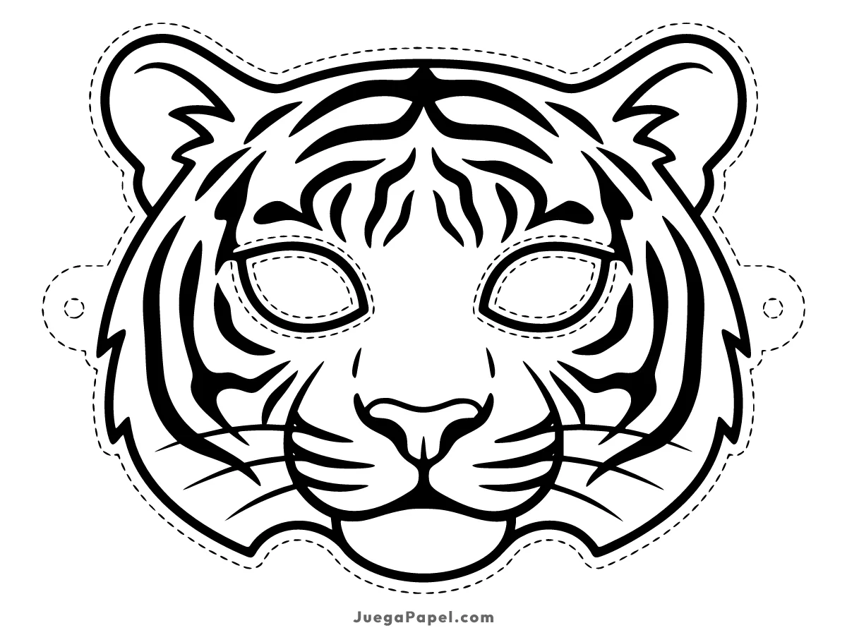 Careta recortable para imprimir, pintar y recortar de Tigre