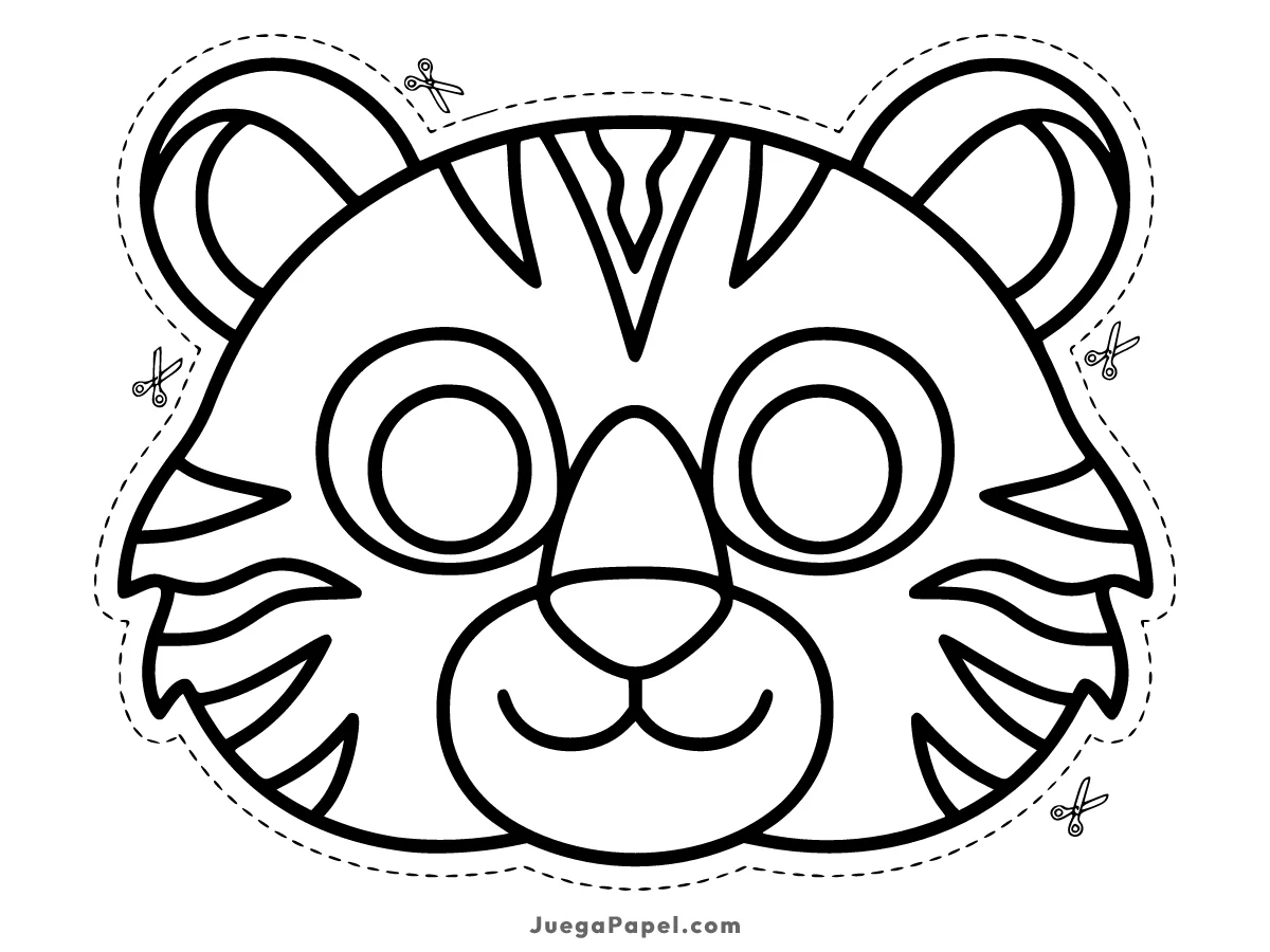 Careta recortable para imprimir, pintar y recortar de Tigre