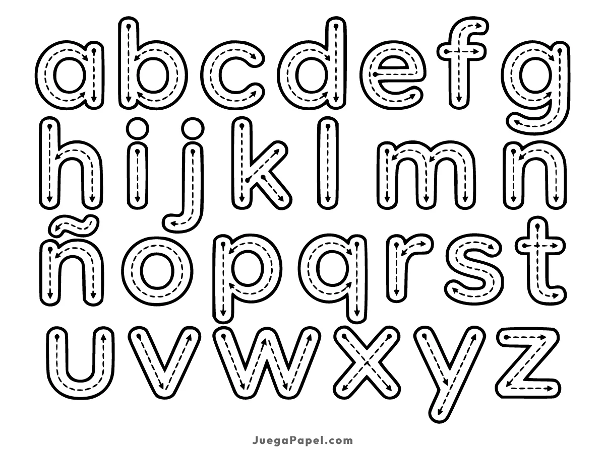 Dibujo para colorear e imprimir de Abecedario Minúsculas