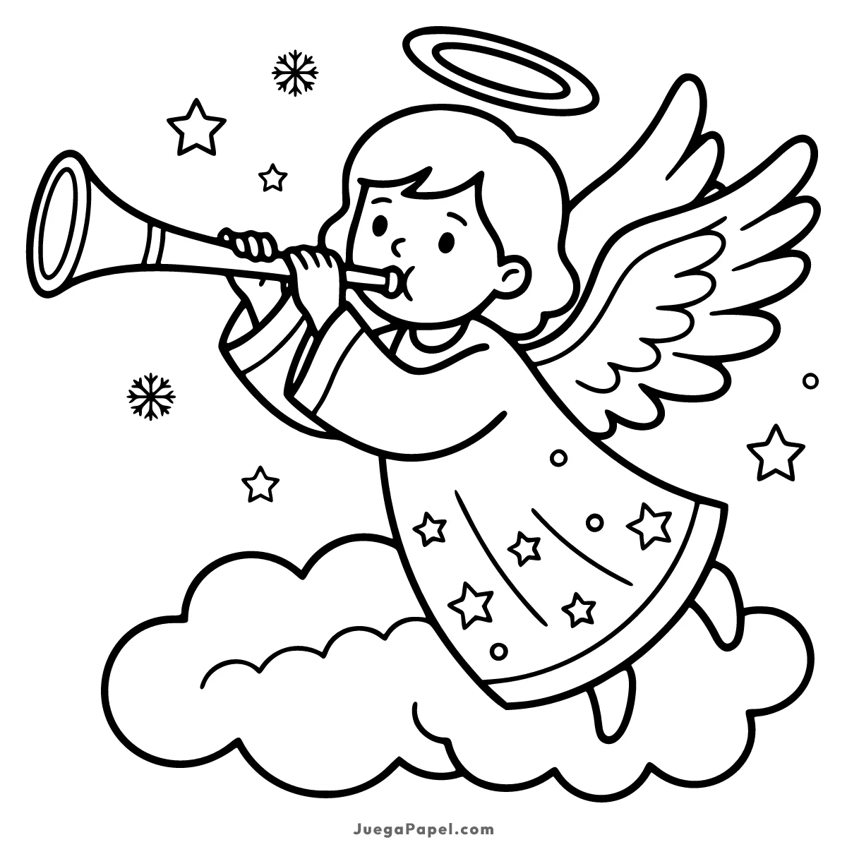 Dibujo para colorear e imprimir de Ángel Navideño
