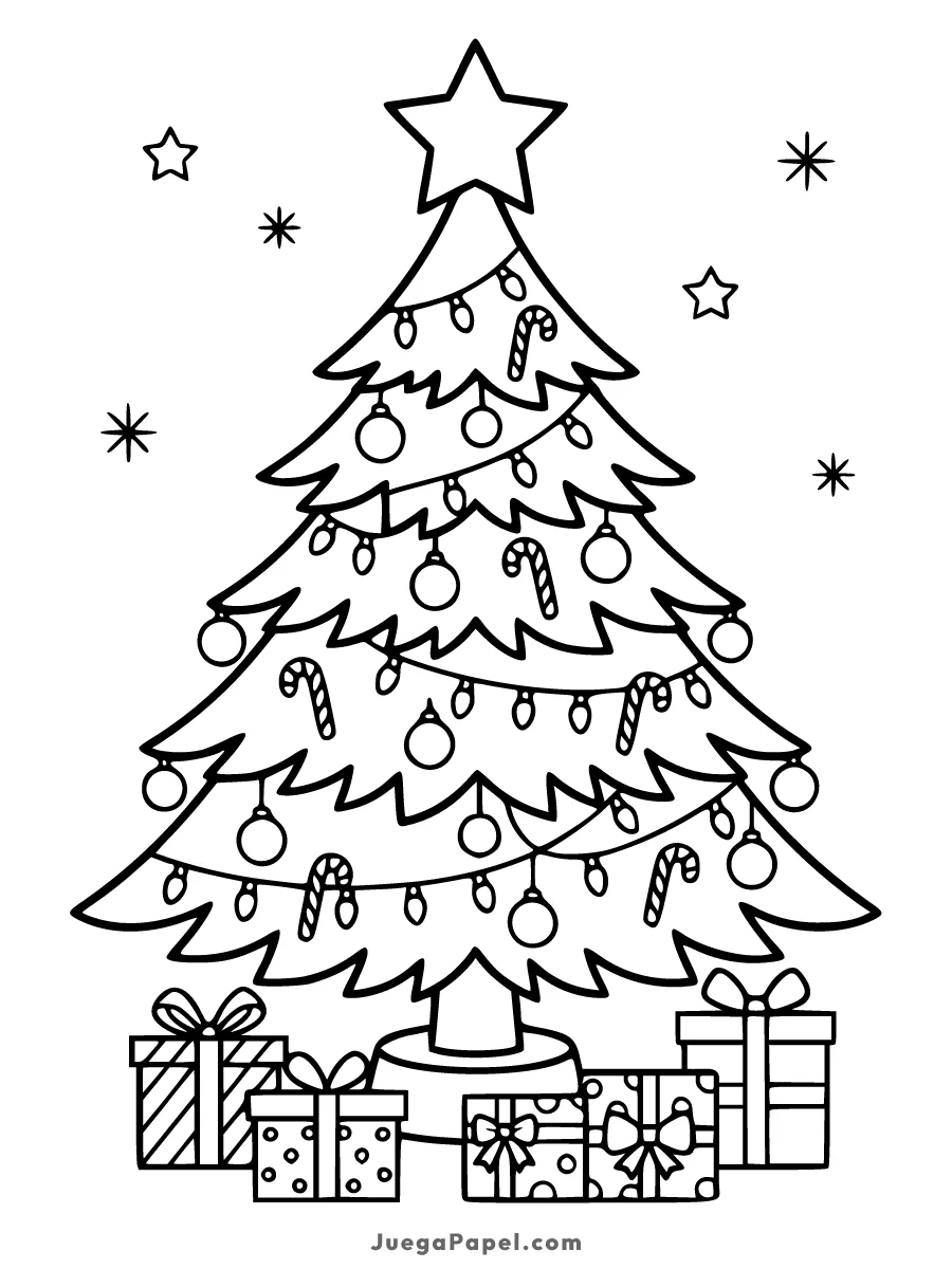 Dibujo para colorear e imprimir de Árbol de Navidad