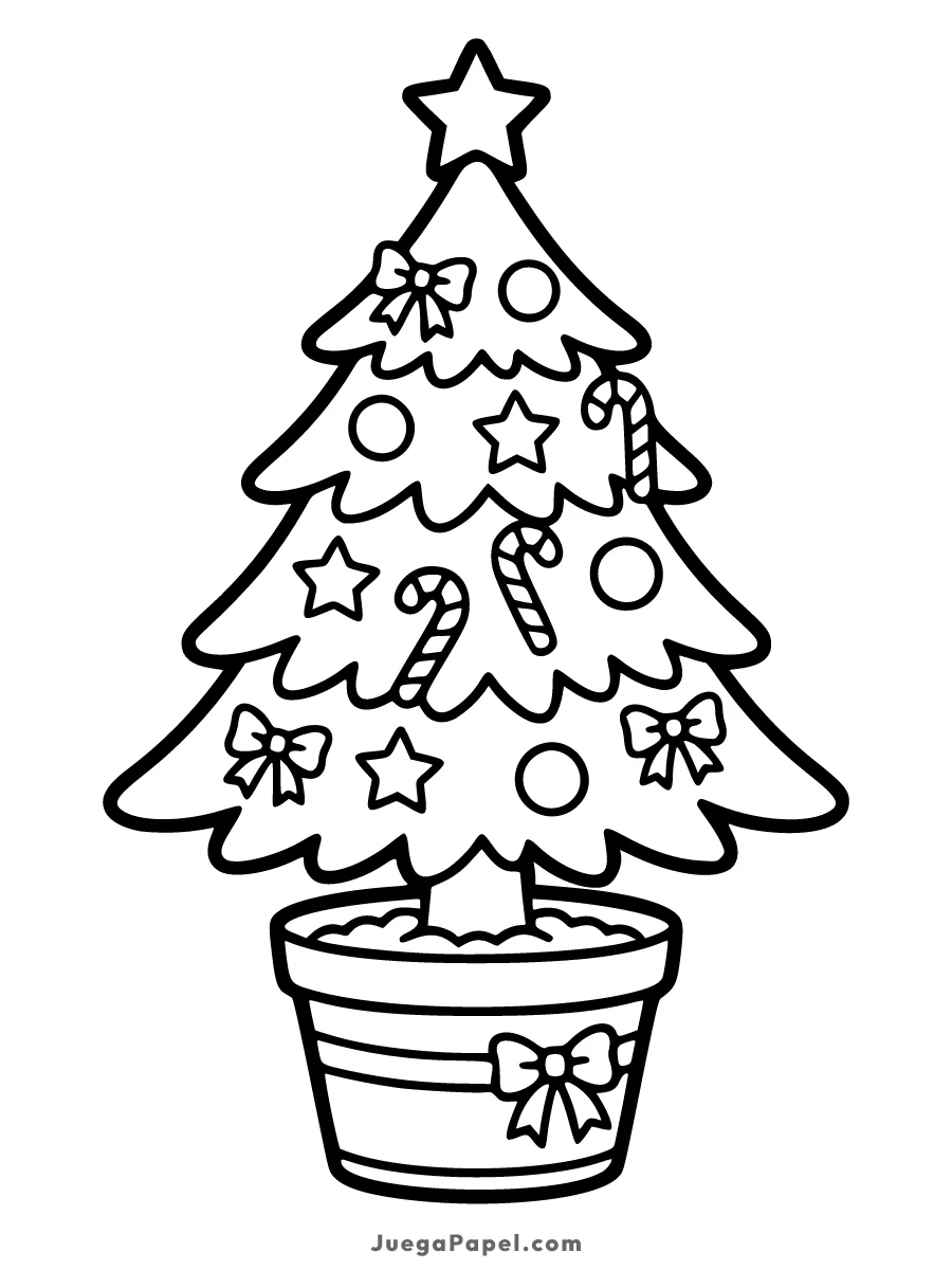 Dibujo para colorear e imprimir de Arbolito de Navidad