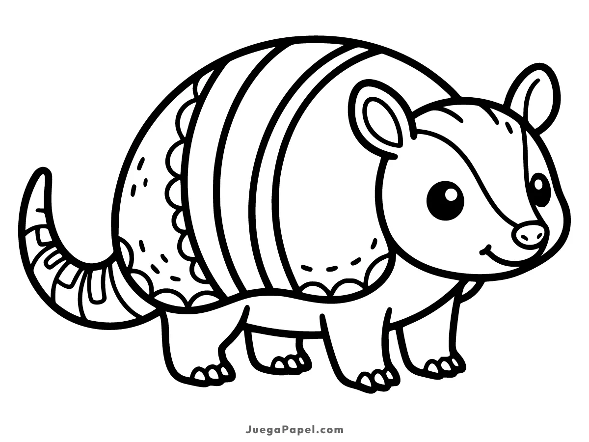 Dibujo para colorear e imprimir de Armadillo Tierno y Amigable