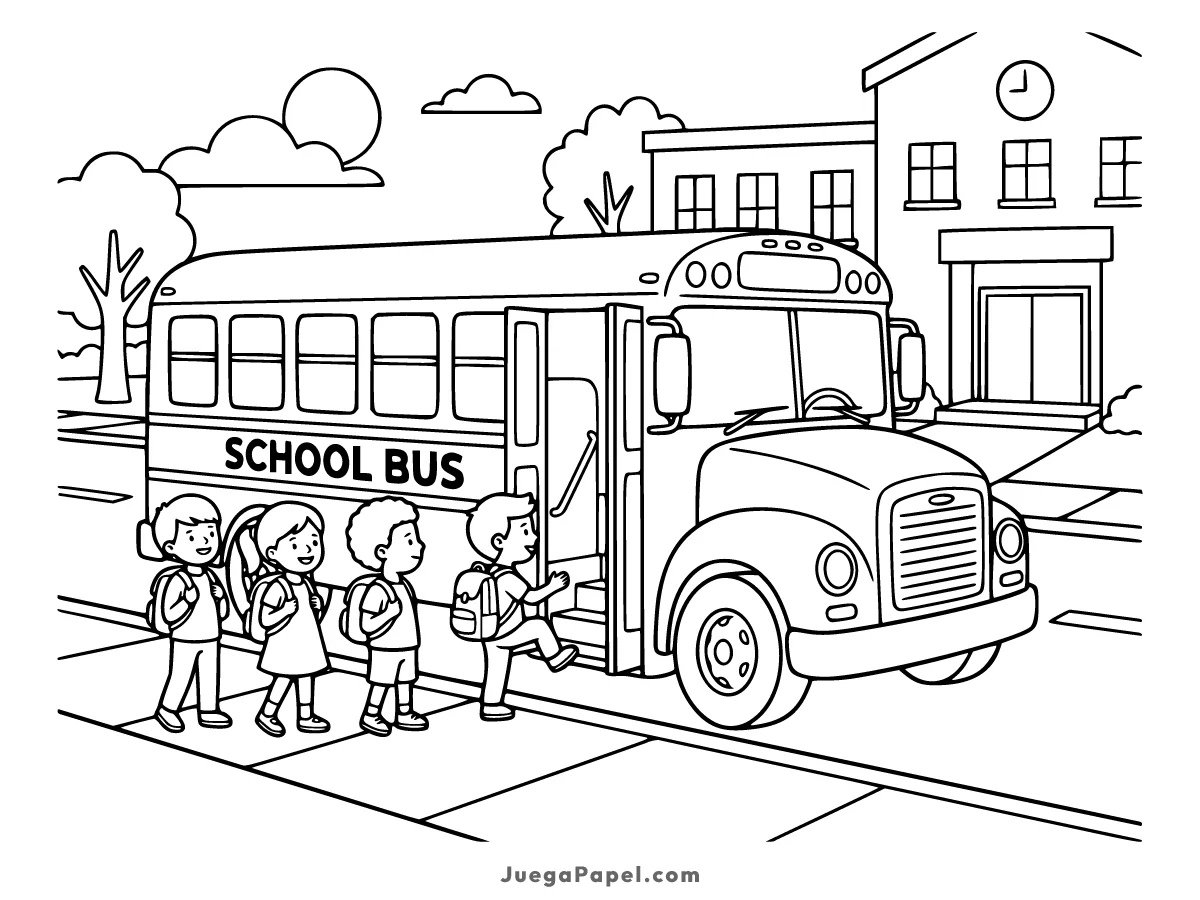 Dibujo para colorear e imprimir de Autobús Escolar