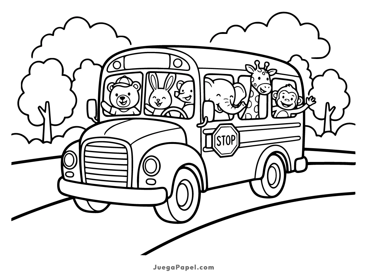 Dibujo para colorear e imprimir de Autobús Escolar