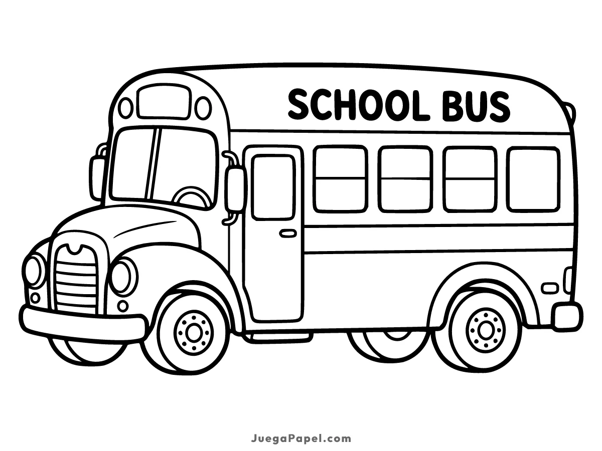 Dibujo para colorear e imprimir de Autobús Escolar Amarillo