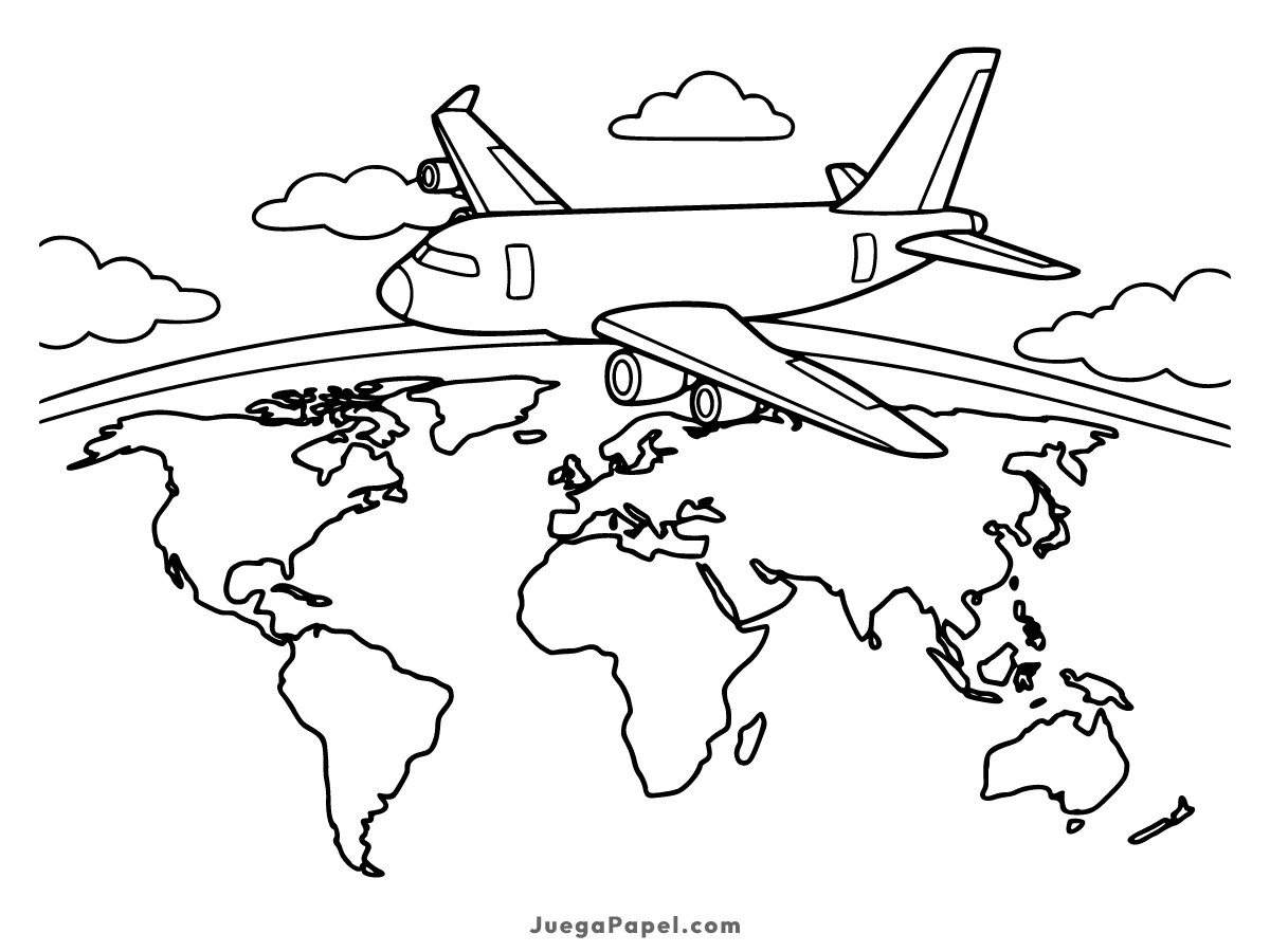 Dibujo para colorear e imprimir de Avión Comercial