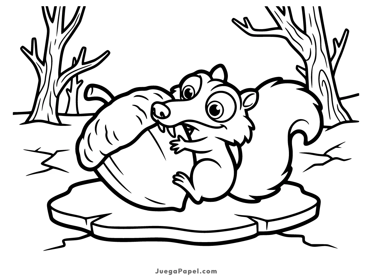 Dibujo para colorear e imprimir de Baby Scrat