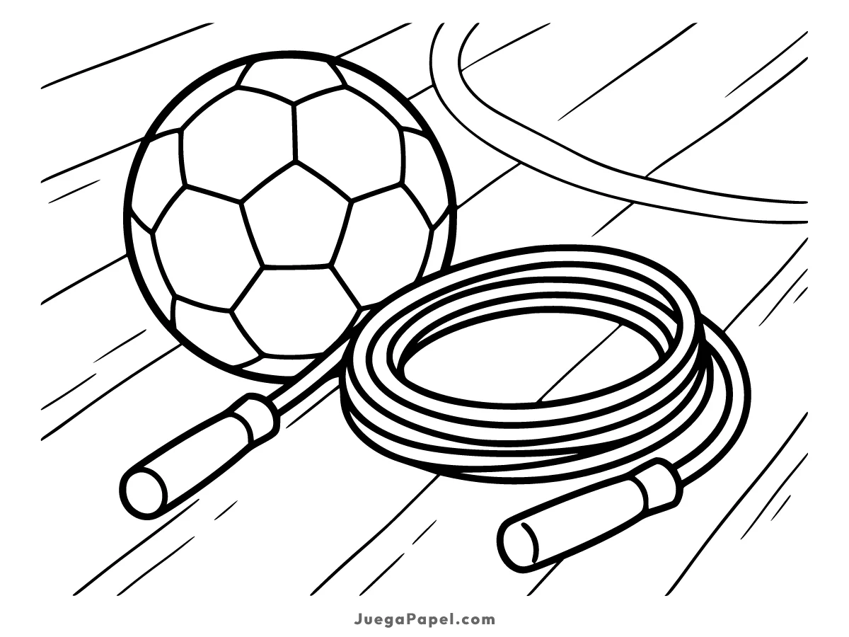 Dibujo para colorear e imprimir de Balón y Cuerda