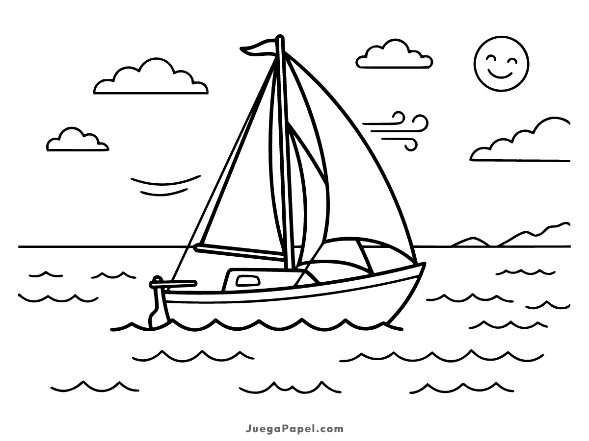 Dibujo para colorear e imprimir de Barco Velero