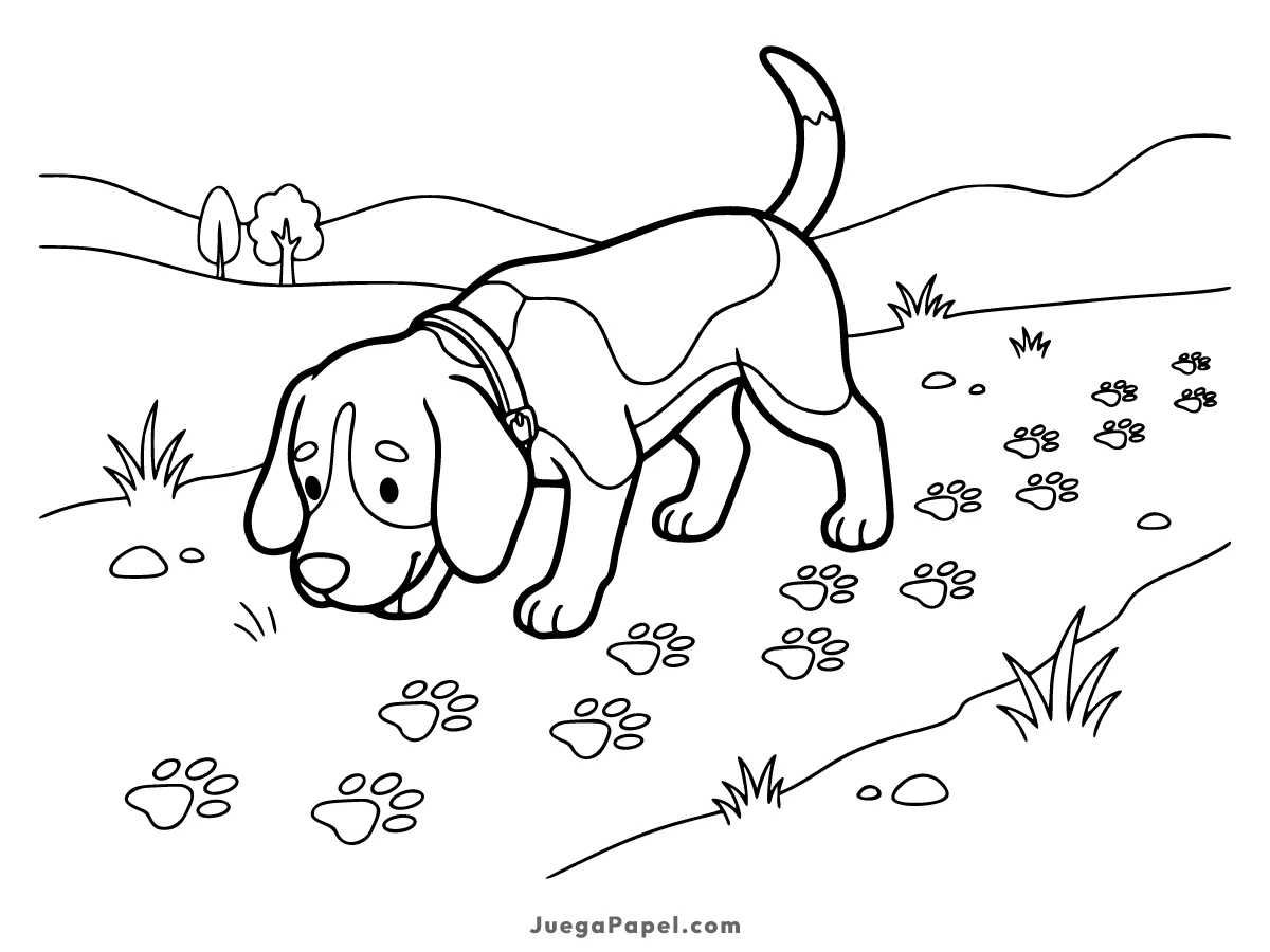 Dibujo para colorear e imprimir de Beagle