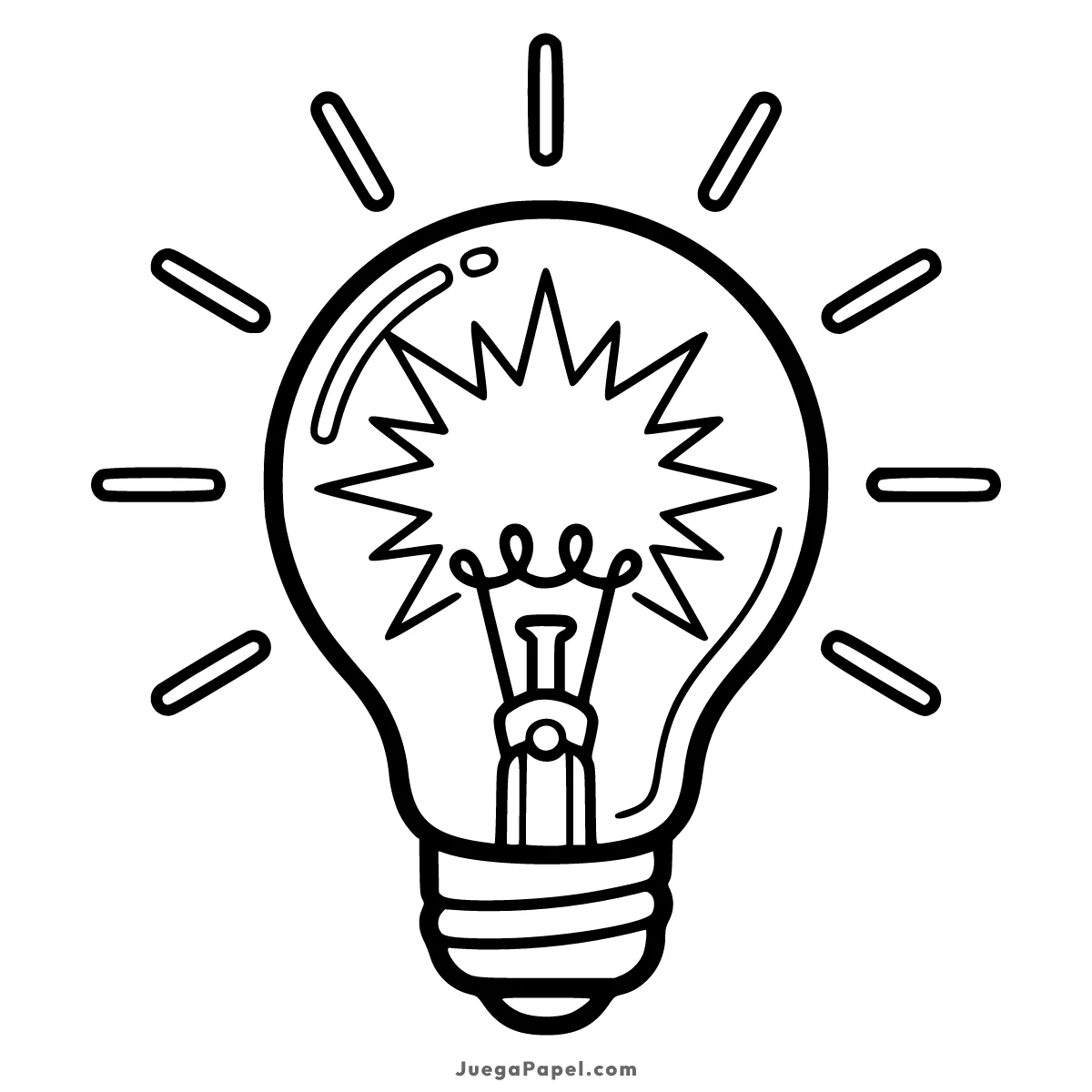 Dibujo para colorear e imprimir de Bombilla Brillante