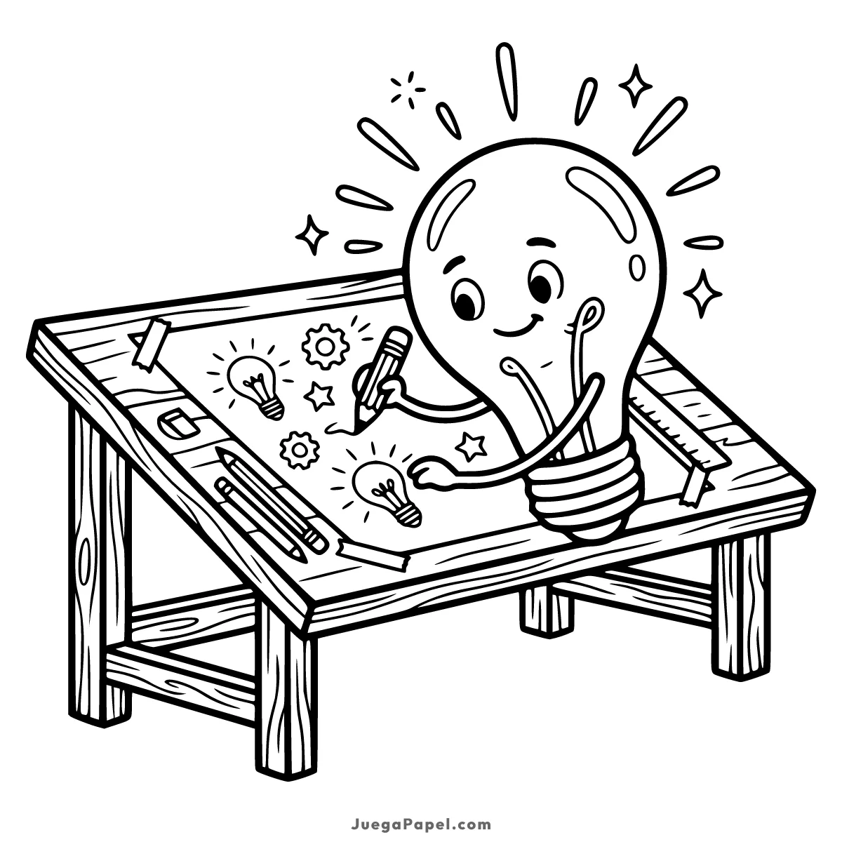Dibujo para colorear e imprimir de Bombilla Dibujando