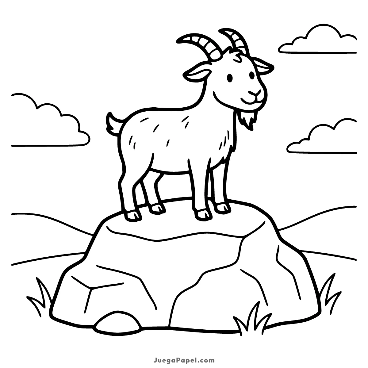 Dibujo para colorear e imprimir de Cabra en la Roca