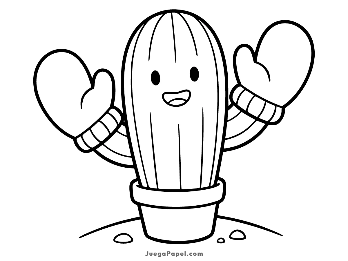 Dibujo para colorear e imprimir de Cactus boxeador