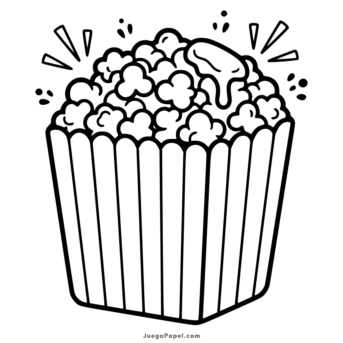 Dibujo para colorear e imprimir de Caja de Palomitas de Maíz con Mantequilla