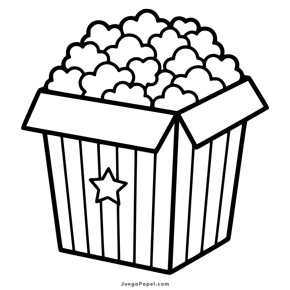 Dibujo para colorear e imprimir de Caja de Palomitas de Maíz Crujientes