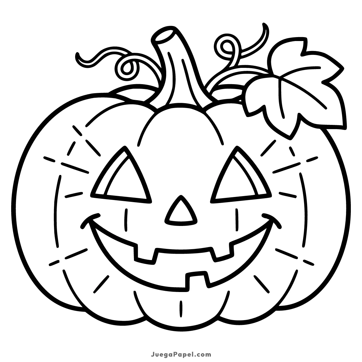 Dibujo para colorear e imprimir de Calabaza de Halloween Sonriente