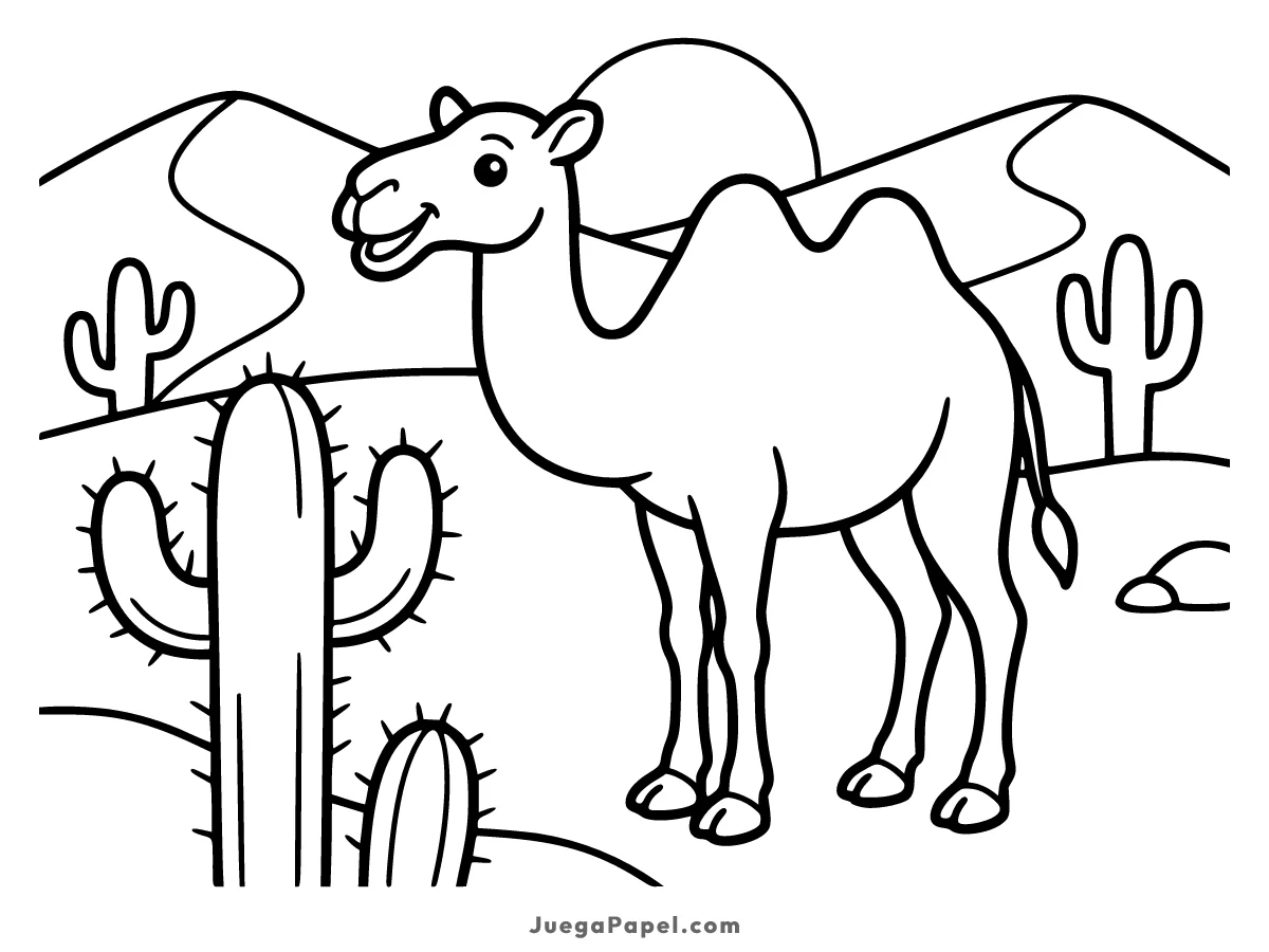 Dibujo para colorear e imprimir de Camello
