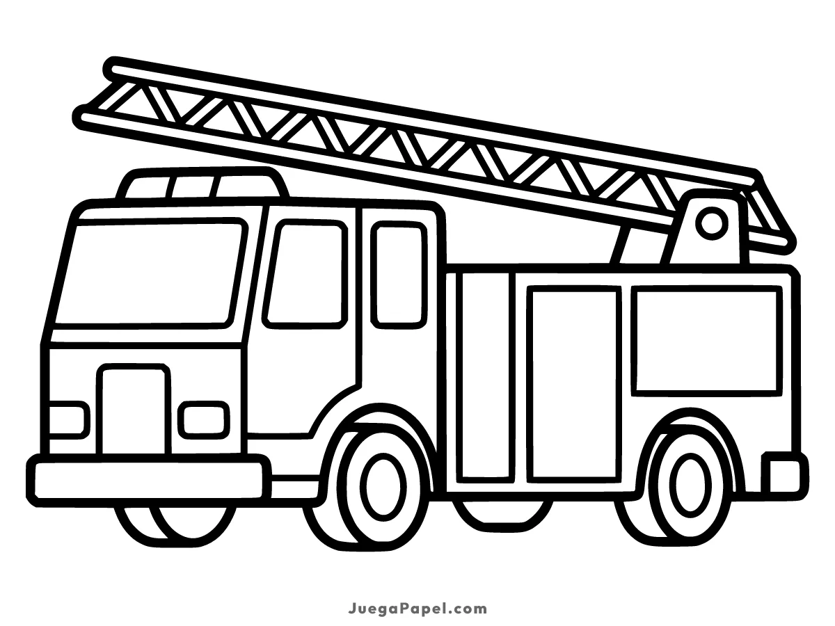 Dibujo para colorear e imprimir de Camión de Bomberos de Rescate