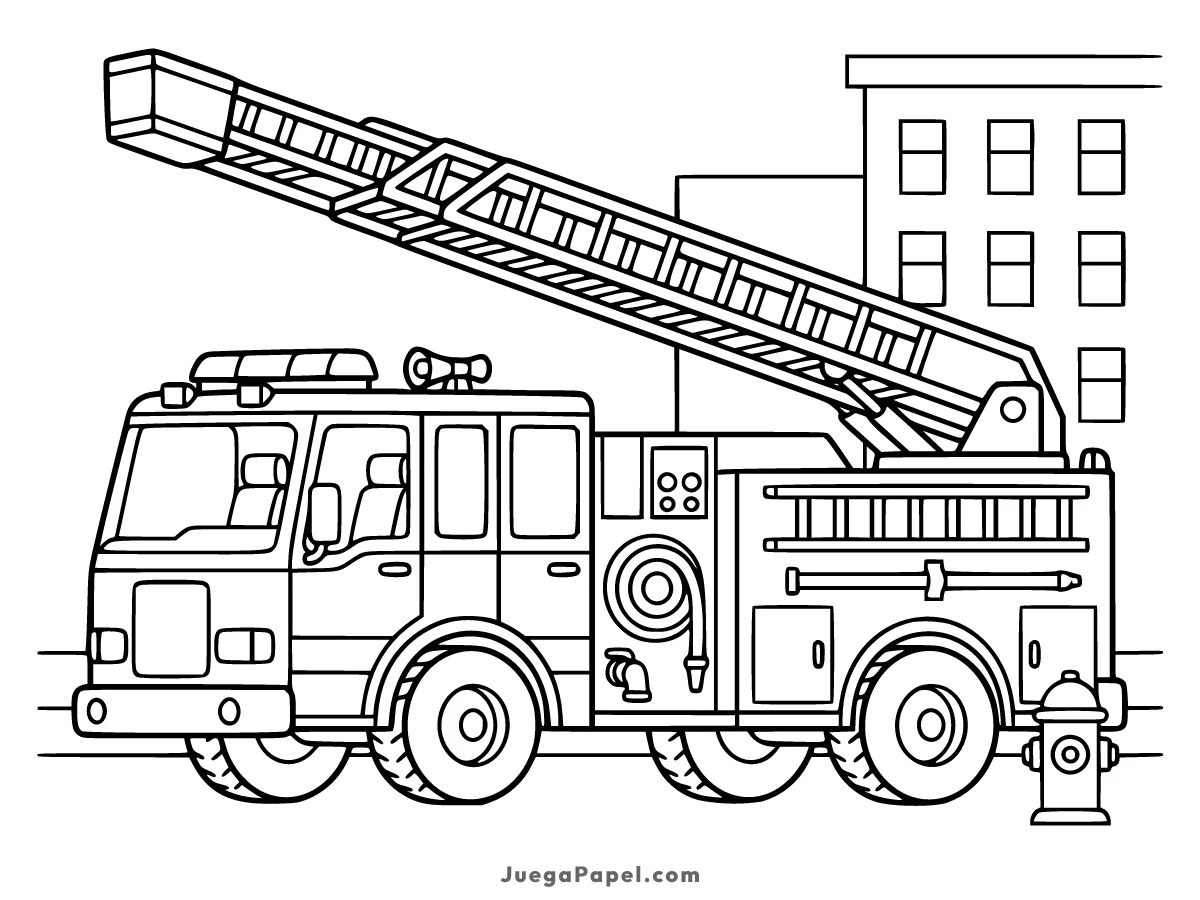 Dibujo para colorear e imprimir de Camión de Bomberos