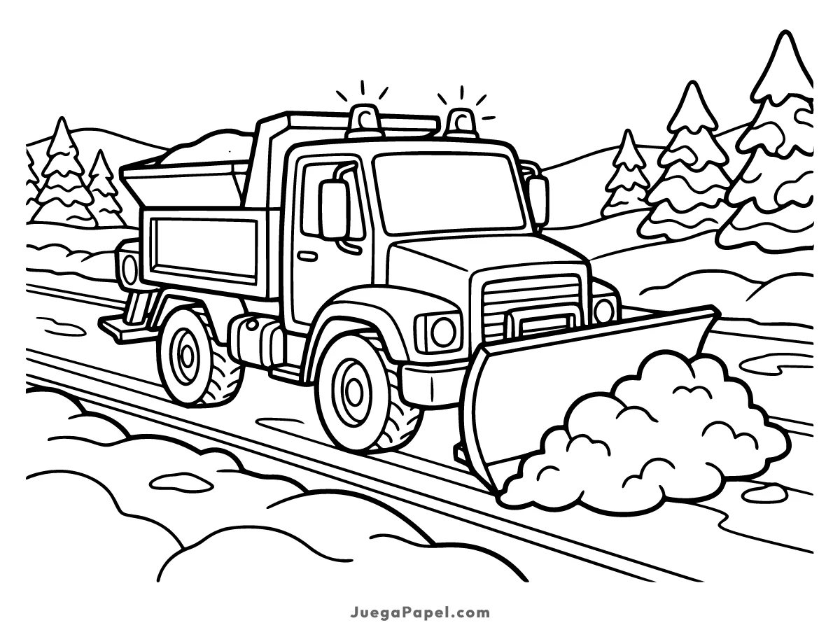 Dibujo para colorear e imprimir de Camión Quitanieves