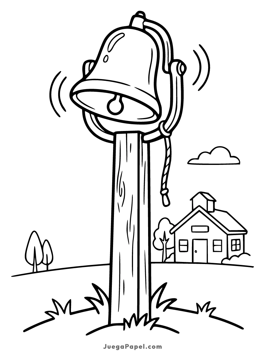 Dibujo para colorear e imprimir de Campana Escolar