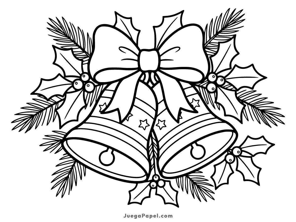 Dibujo para colorear e imprimir de Campanas de Navidad