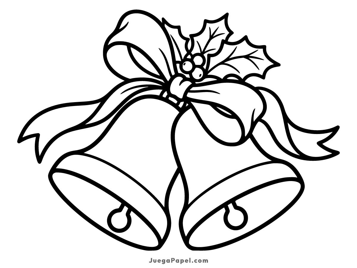 Dibujo para colorear e imprimir de Campanas Navideñas