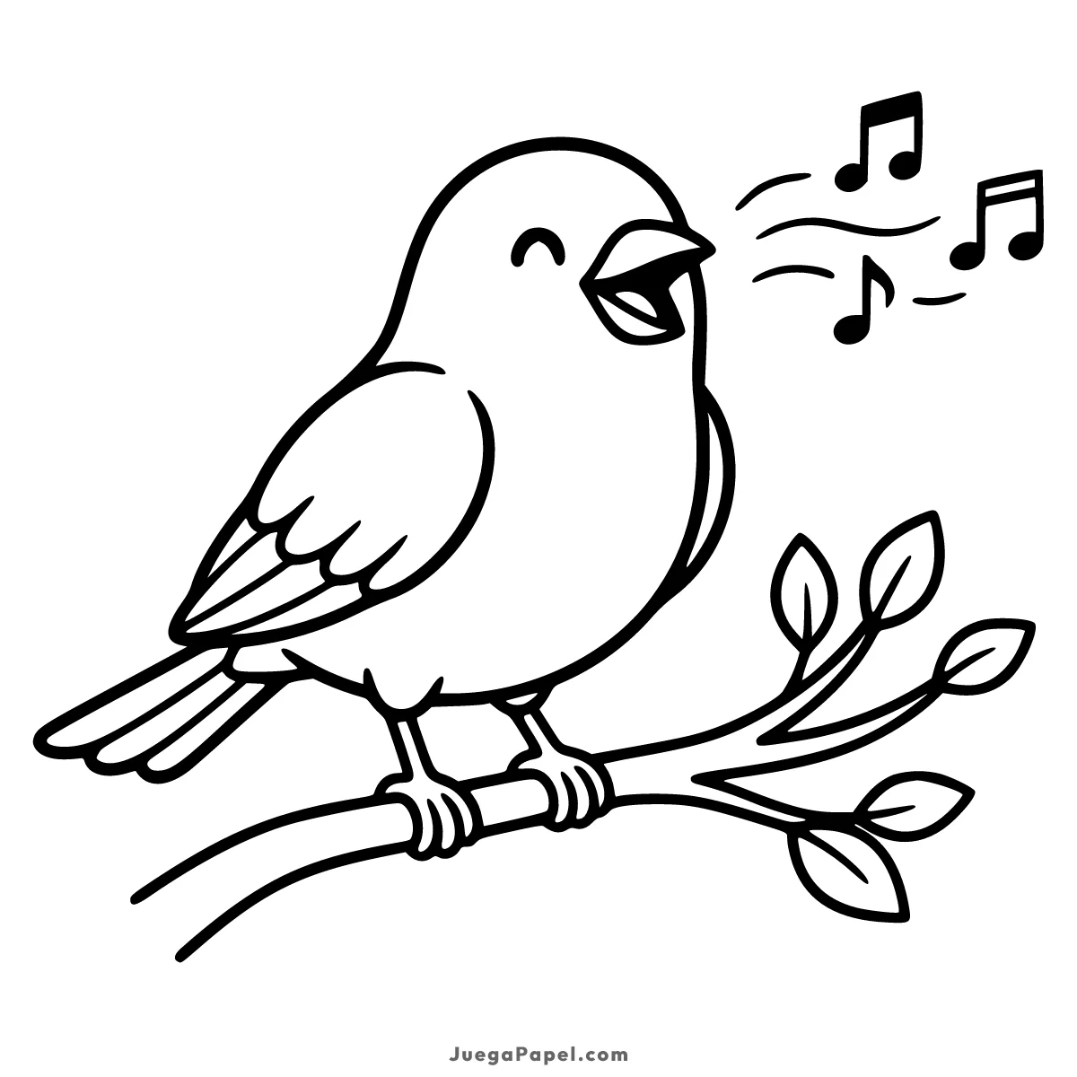 Dibujo para colorear e imprimir de Canario Cantando