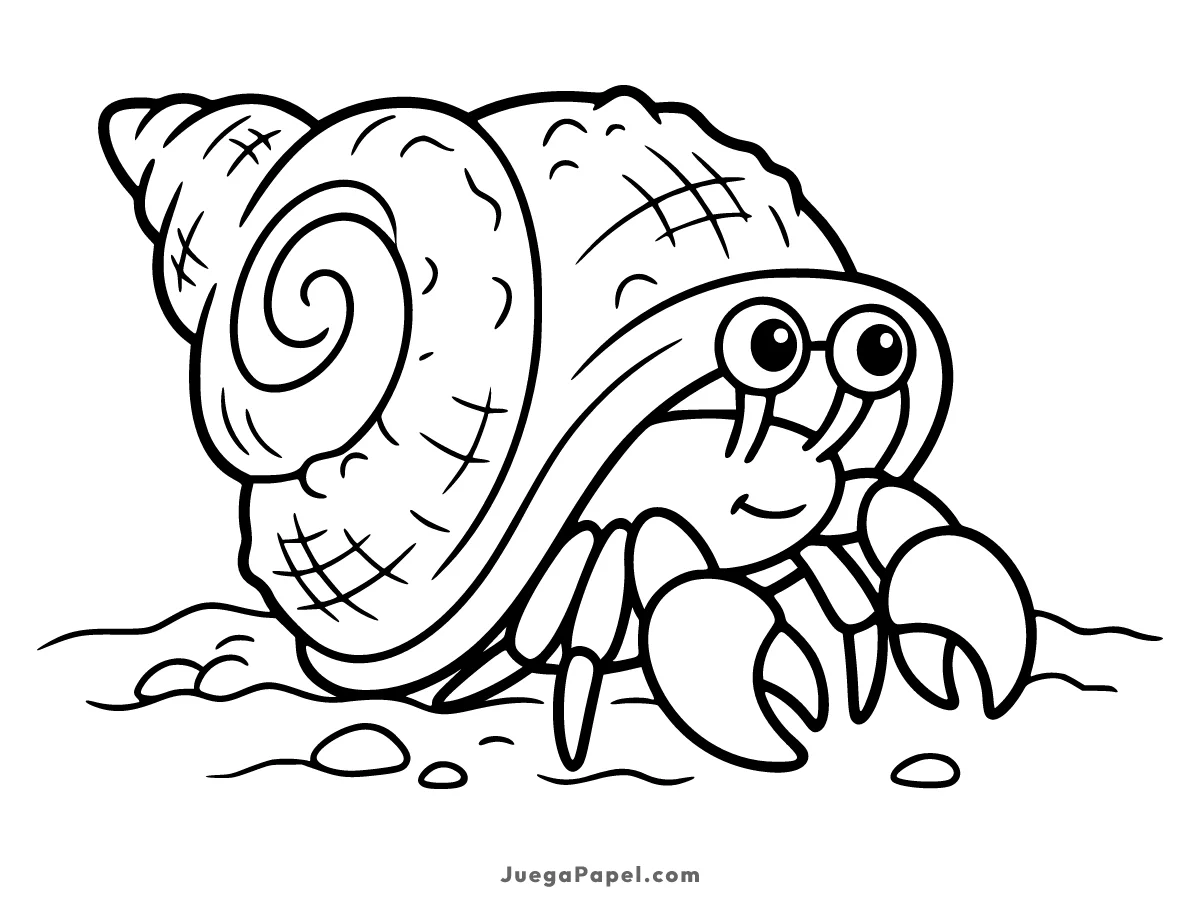Dibujo para colorear e imprimir de Cangrejo Ermitaño
