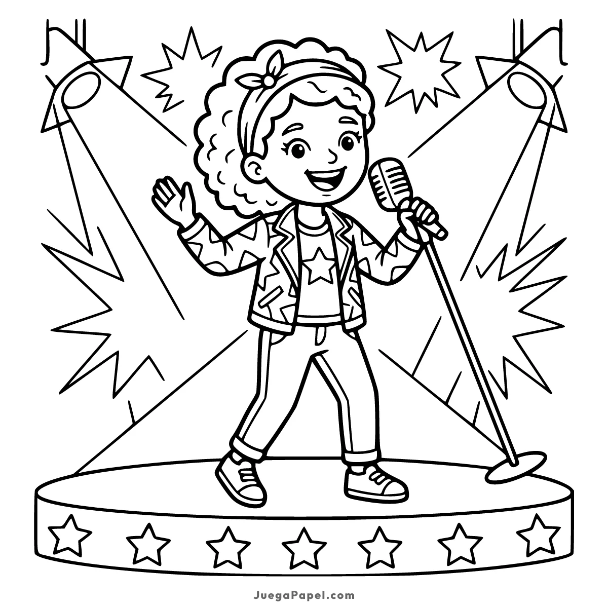 Dibujo para colorear e imprimir de Cantante
