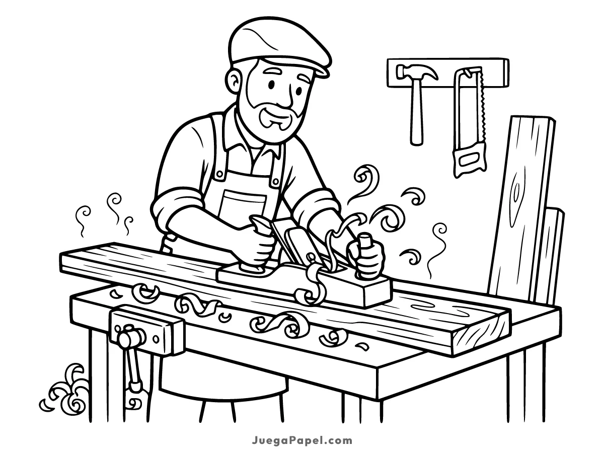 Dibujo para colorear e imprimir de Carpintero
