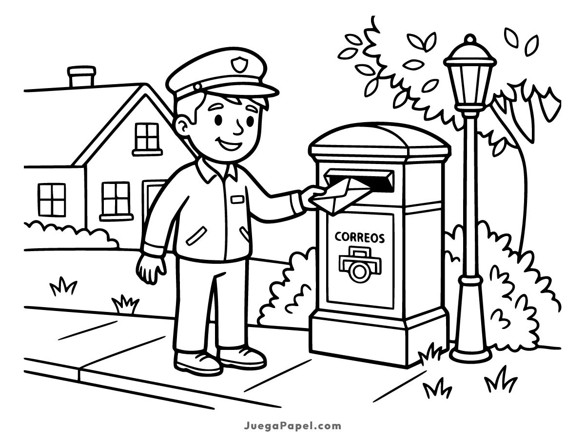 Dibujo para colorear e imprimir de Cartero