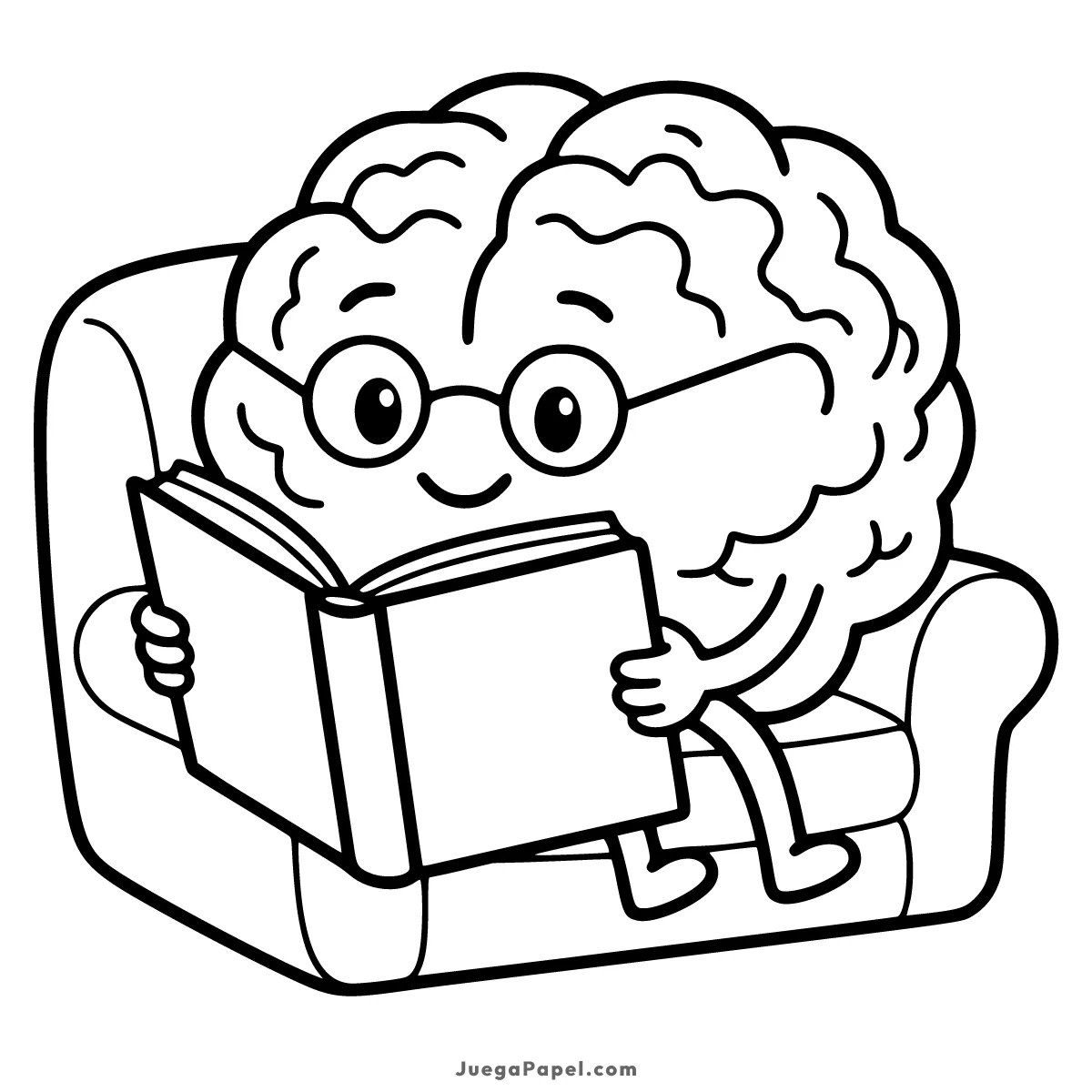 Dibujo para colorear e imprimir de Cerebro Leyendo