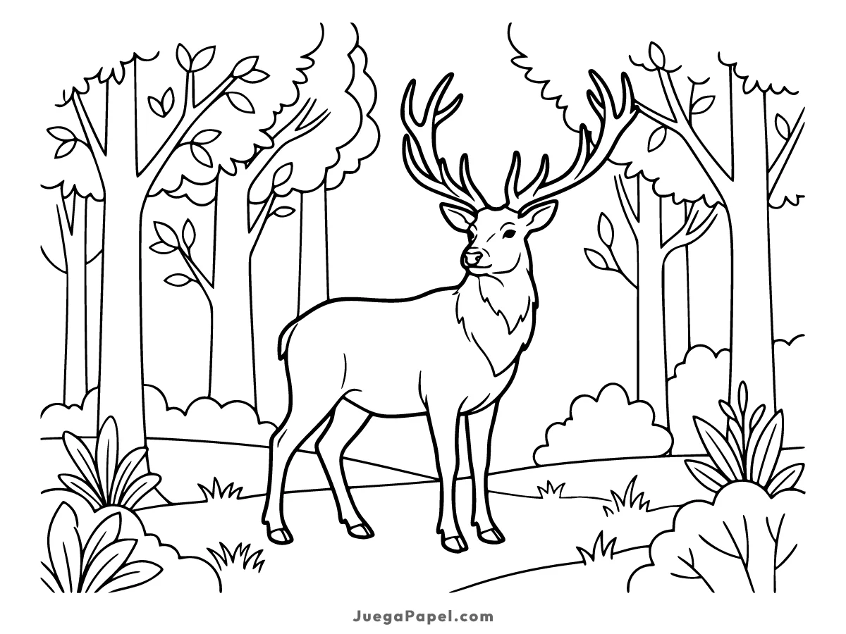 Dibujo para colorear e imprimir de Ciervo
