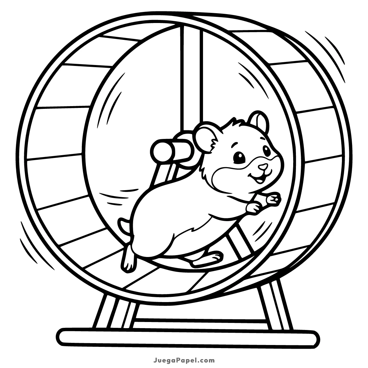 Dibujo para colorear e imprimir de Cobaya Feliz Corriendo en su Rueda
