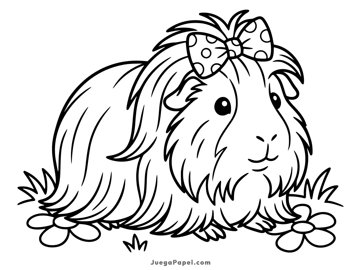 Dibujo para colorear e imprimir de Cobaya Peruana
